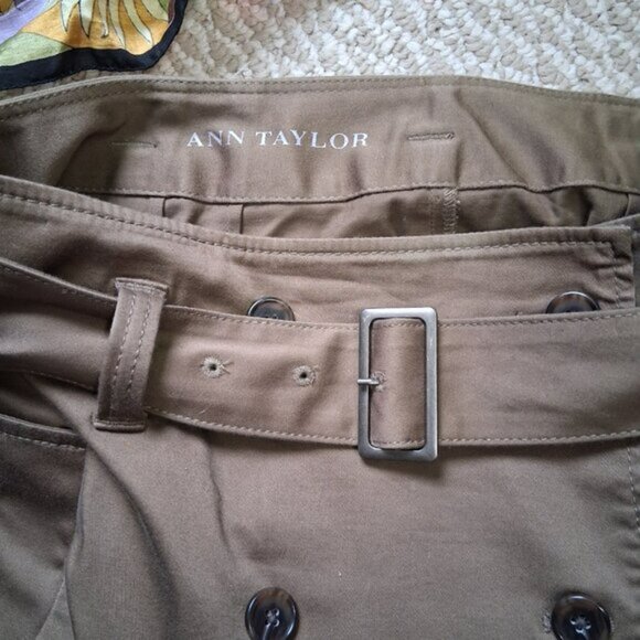 Ann Taylor Cotton Button Skirt 10 - Picture 3 of 5